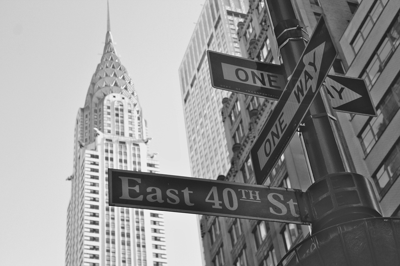 new york, nyc, usa, manhattan, city, building, crysler building, street sign, signpost, skyscraper, architecture, new york, new york, new york, new york, new york